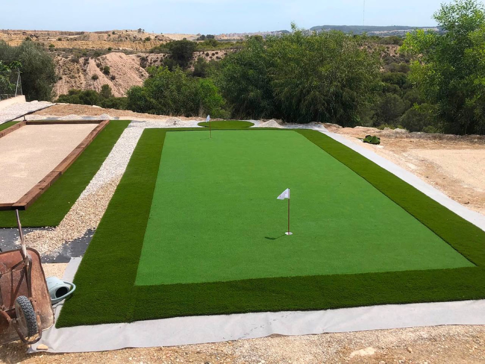 Custom putting green installation